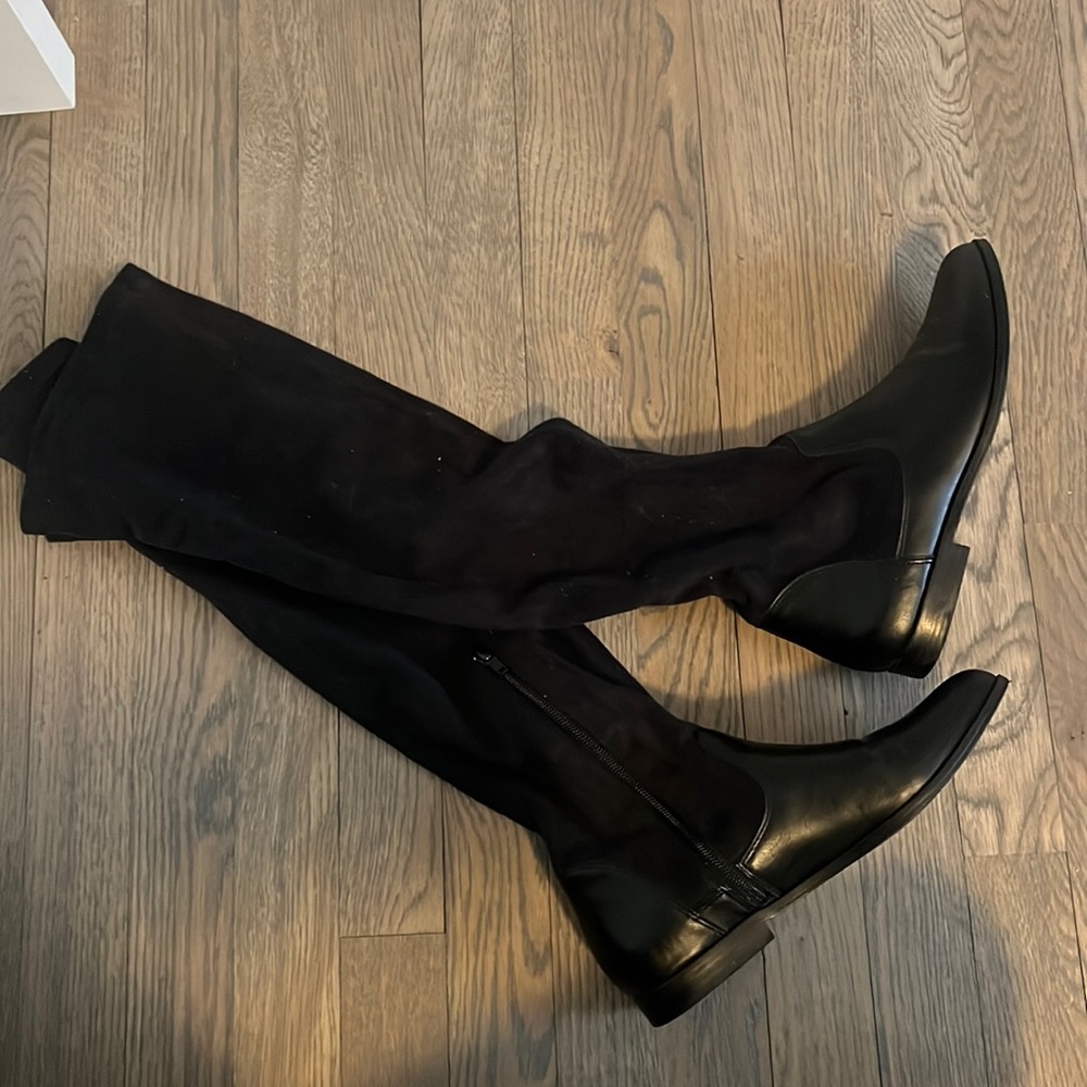 Farylrobin x Free People knee high suede and leather boots